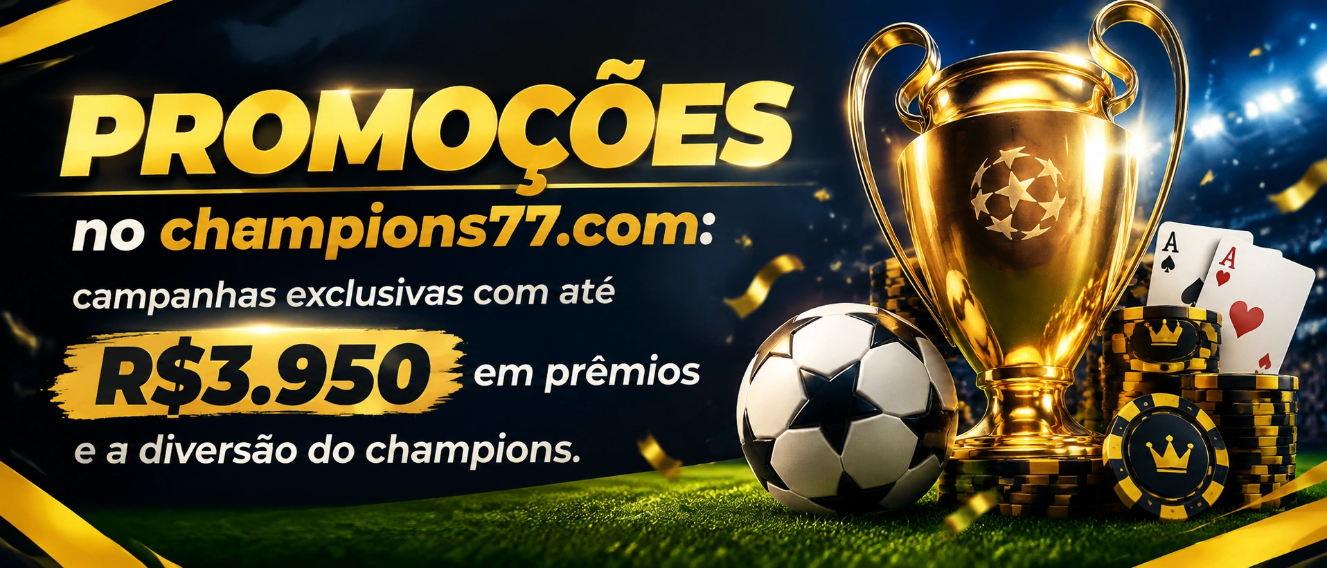 Tela de promoções com bônus, cashback e recompensas em destaque