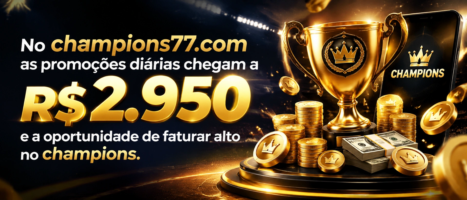 Tela de promoções com indicação de amigos, PIX e ações de conta no celular