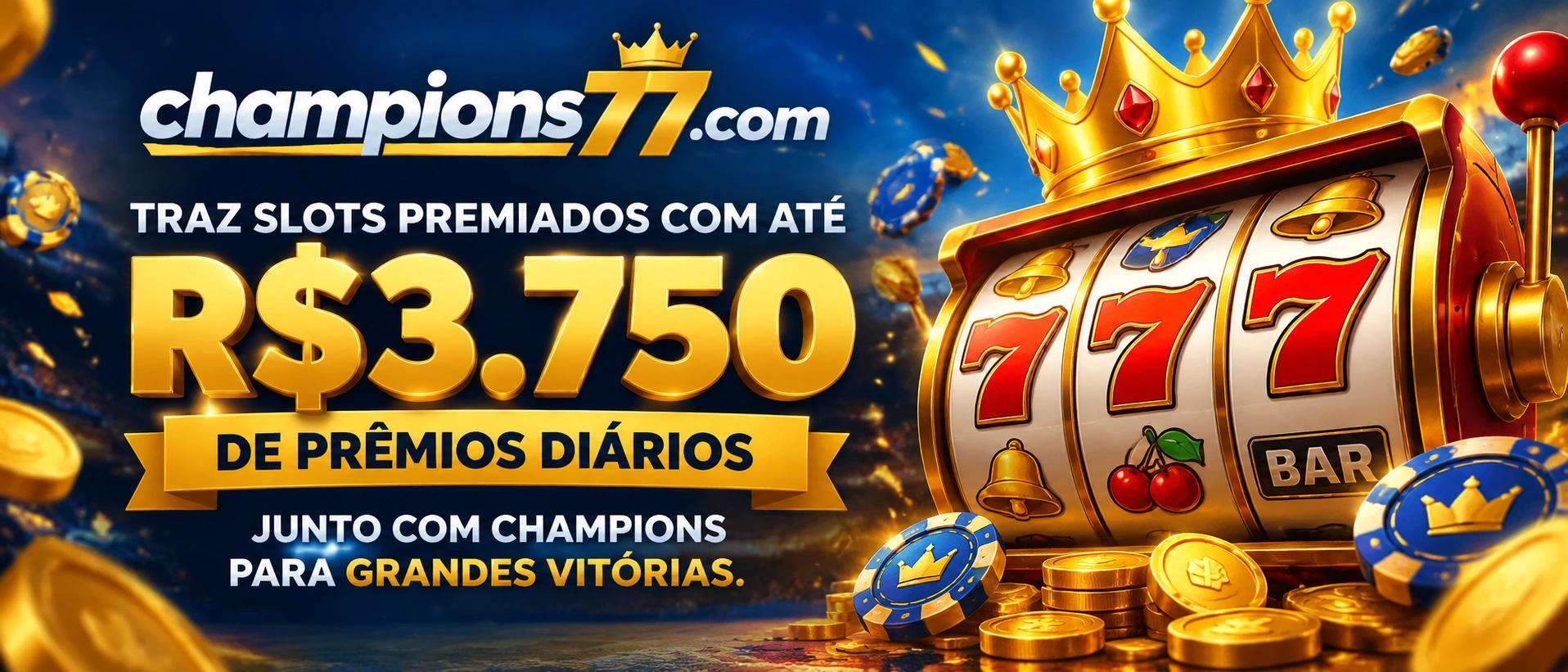 Página de slots com destaque para bônus, acesso mobile e navegação de conta
